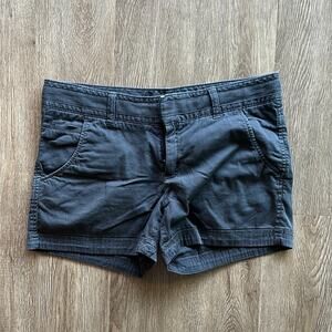 Athleta Fo Sho Low Rise Hiking Shorts Size 8 Blue Grey 3.5" Cotton Stretch